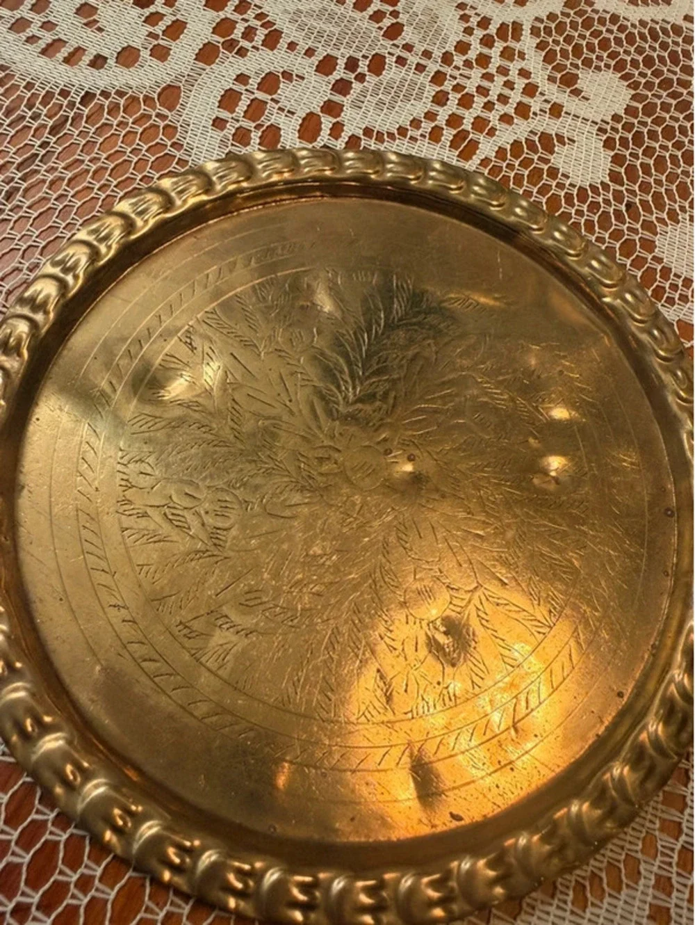 Vintage Miniature Brass Arabic Dallah Coffee Set Tray 6 Goblets